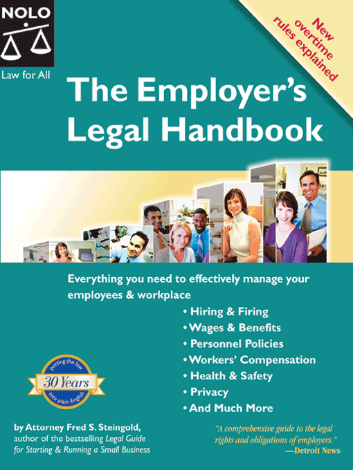 Title details for Employer's Legal Handbook, The by Fred S. Steingold - Available